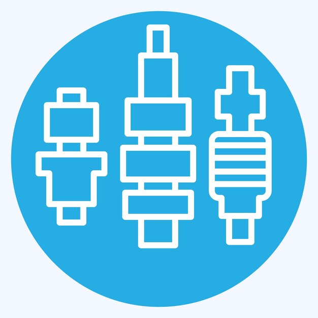 Icon Glow Plug relacionado con el símbolo de mantenimiento de automóviles ojos azules estilo diseño simple editable