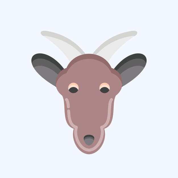 Icon Goat relacionado con el símbolo Animal Head estilo plano diseño simple editable