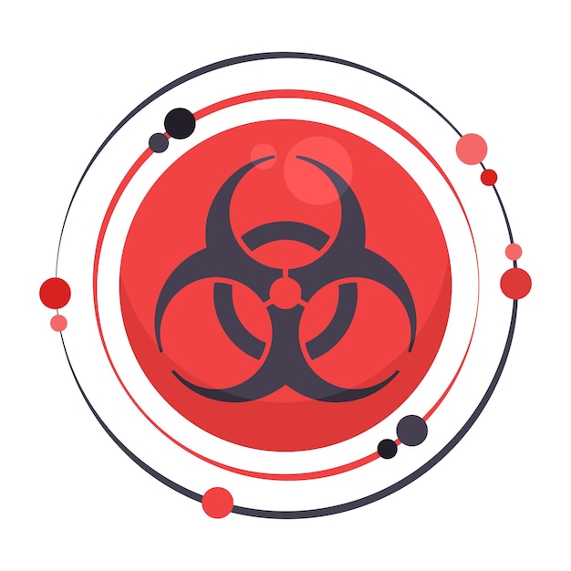 Vector icon gráfico de precaución para los materiales biológicos peligrosos o peligrosos