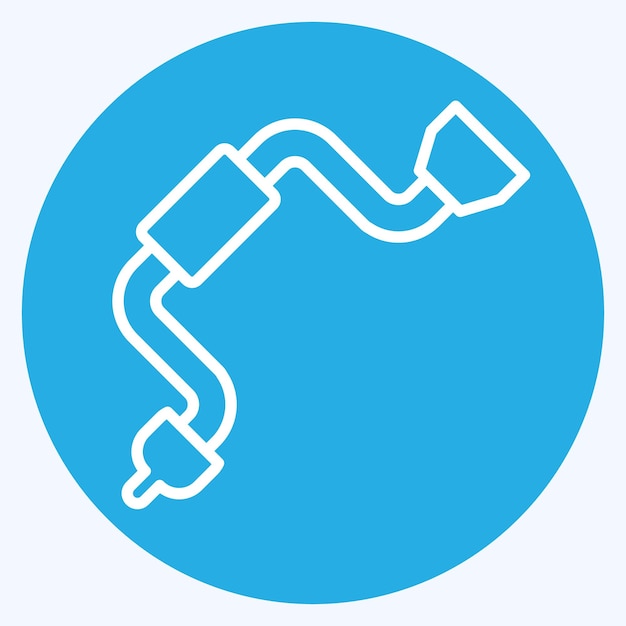 Icon Hand Drill relacionado con el símbolo de carpintería estilo ojos azules ilustración simple