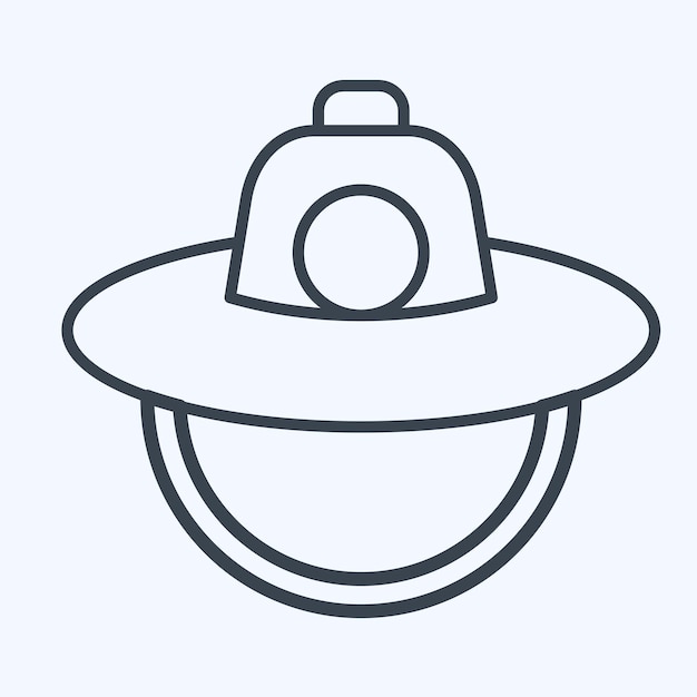 Icon Hat relacionado con el estilo de línea de símbolos de Corea ilustración simple