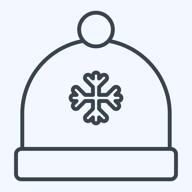 Icon Hat relacionado con el estilo de línea de símbolos de invierno ilustración simple