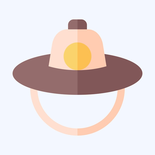 Icon Hat relacionado con el símbolo de Corea estilo plano ilustración simple