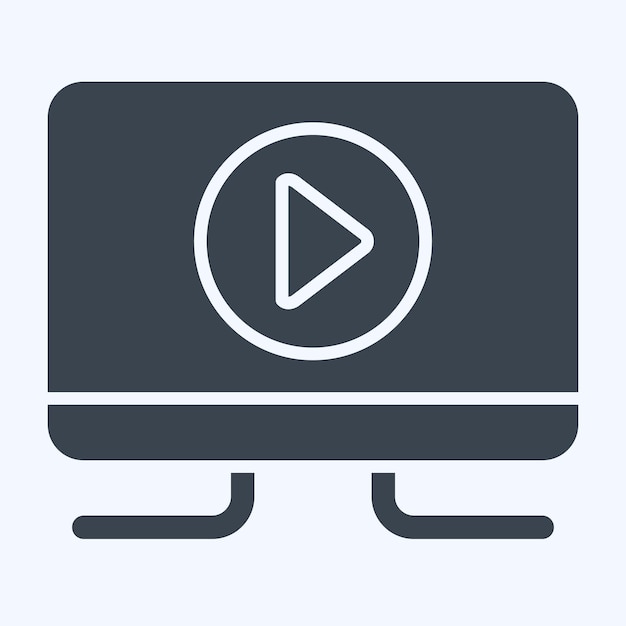 Icon Hd Tv relacionado con el estilo de glifo del símbolo de entretenimiento diseño simple