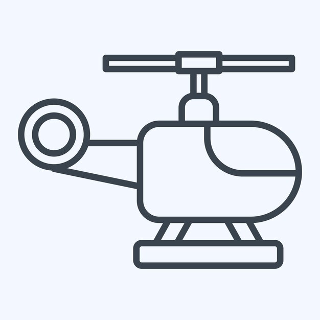 Icon Helicóptero relacionado con el estilo de línea de símbolo de navegación ilustración de diseño simple