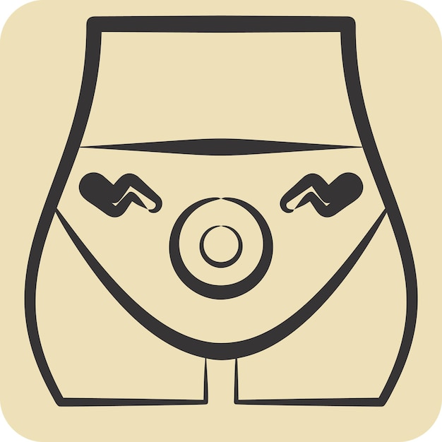 Icon Hemorroides relacionado con el símbolo de Body Ache estilo dibujado a mano diseño simple editable