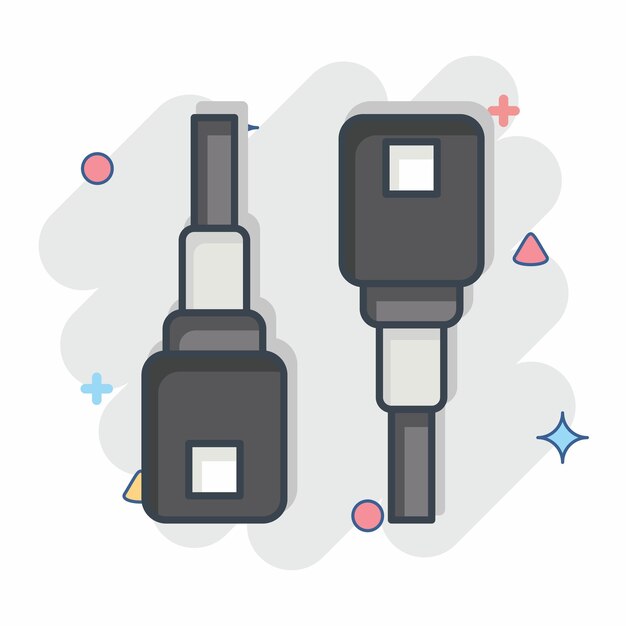 Icon Highlight Stick relacionado con el símbolo cosmético estilo cómic ilustración simple