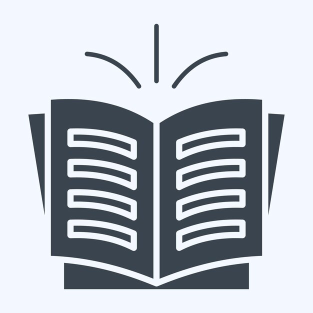 Icon Historia relacionada con el símbolo del libro estilo glifo ilustración de diseño simple