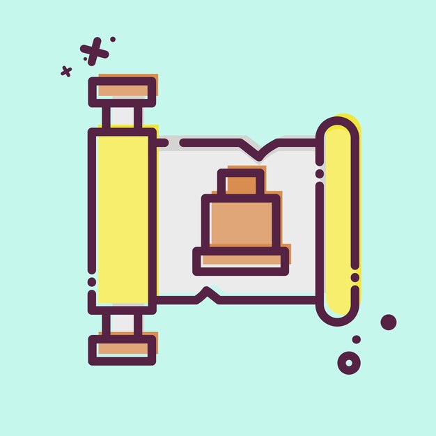Icon Historia relacionada con el símbolo prehistórico estilo MBE diseño simple editable