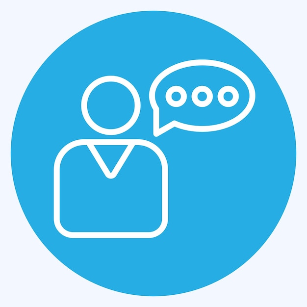 Icon Historia de usuario relacionada con el análisis de negocios símbolo ojos azules estilo diseño simple
