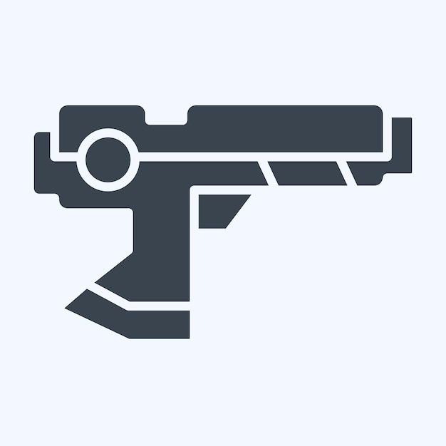 Icon HiTech Armas relacionadas con el símbolo de la Tecnología del Futuro estilo glifo ilustración simple