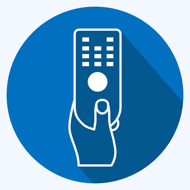 Vector icon holding remote adecuado para acciones manuales símbolo diseño de estilo de sombra larga editable