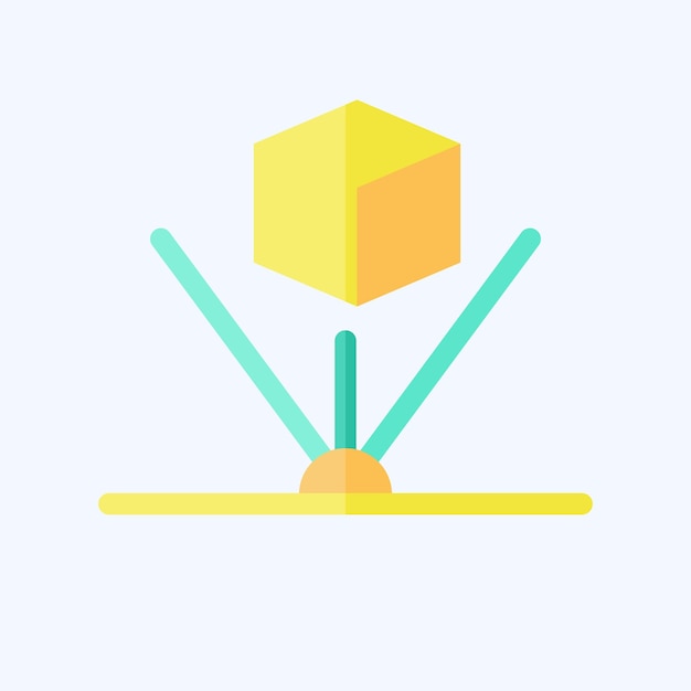 Icon Holograma relacionado con la visualización 3D símbolo estilo plano diseño simple editable