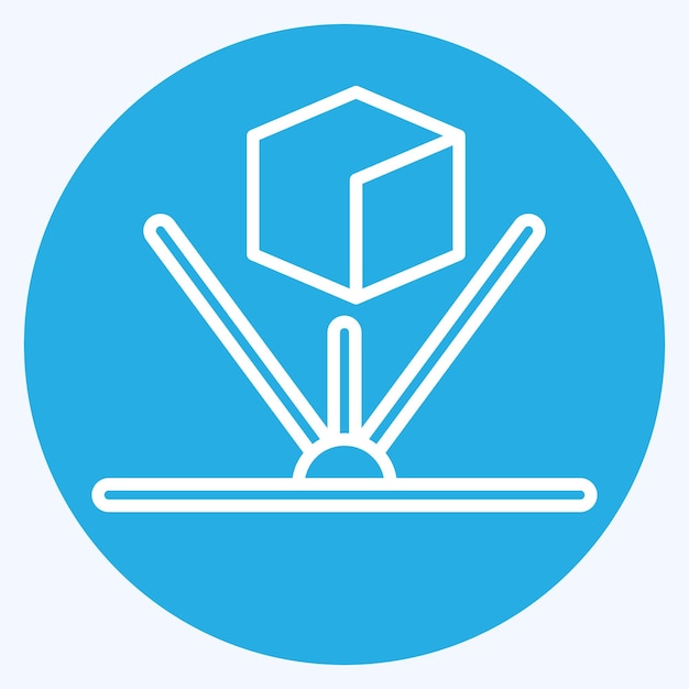 Icon Holograma relacionado con la visualización 3D símbolo ojos azules estilo diseño simple editable