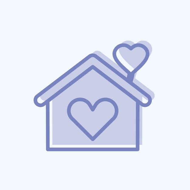 Icon Home adecuado para símbolo de boda estilo de dos tonos diseño simple editable