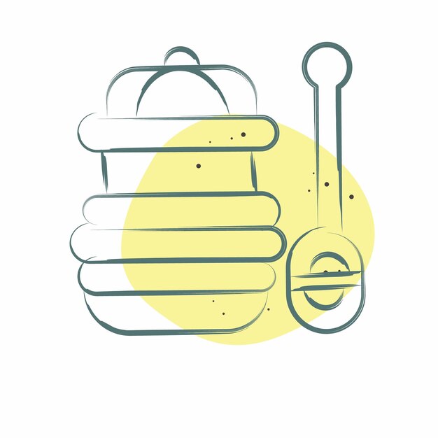 Icon Honey Jar relacionado con el símbolo de Apiary Color Spot Estilo diseño simple editable