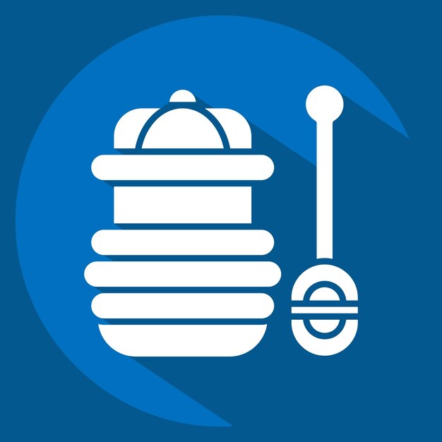 Icon Honey Jar relacionado con el símbolo de Apiary estilo de sombra larga diseño simple editable