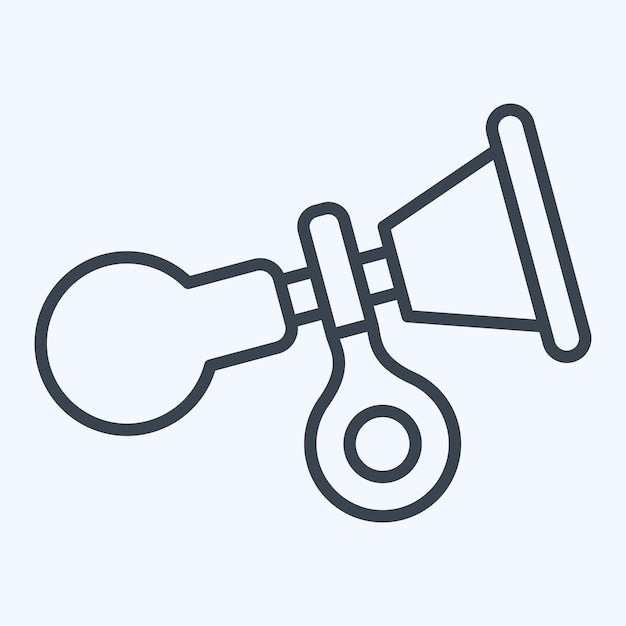 Icon Horn relacionado con Hockey Estilo de línea de símbolos deportivos Ilustración simple
