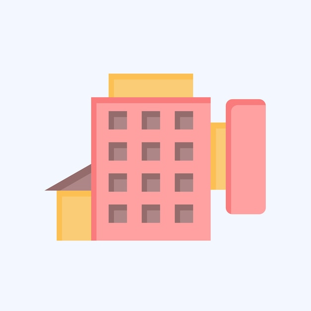 Icon Hotel relacionado con Ocio y Viajes símbolo estilo plano