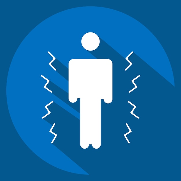 Icon Hurt relacionado con el símbolo de Body Ache estilo de sombra larga diseño simple editable
