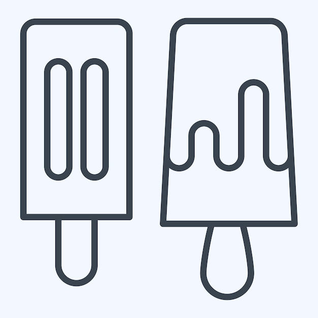 Icon Ice Pop relacionado con el estilo de línea de símbolos de comida rápida diseño simple editable