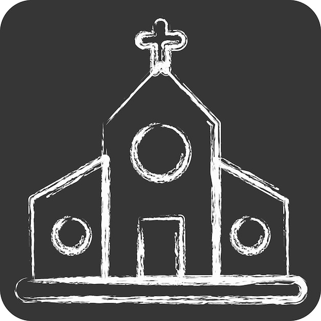 Icon Iglesia adecuada para la educación símbolo tiza Estilo diseño simple patrón de diseño editable vector