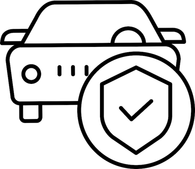 Icon de ilustración del vector de contorno de la comprobación del servicio de automóviles