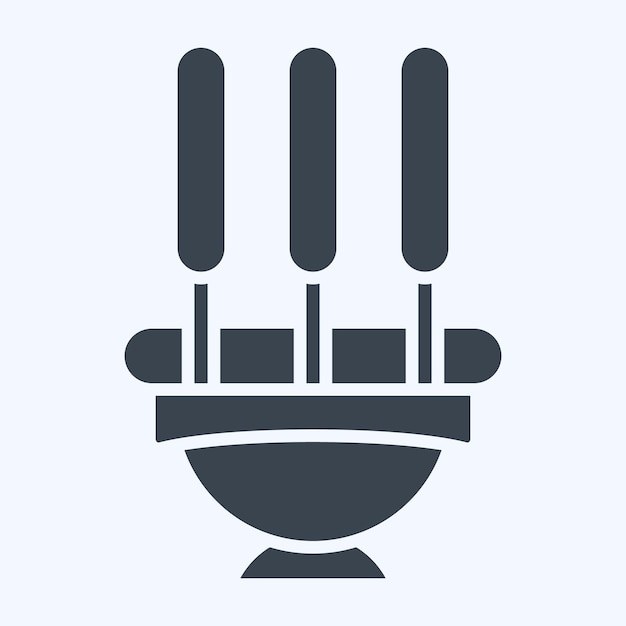 Icon Incenso relacionado con el símbolo de la India estilo glifo diseño simple editable