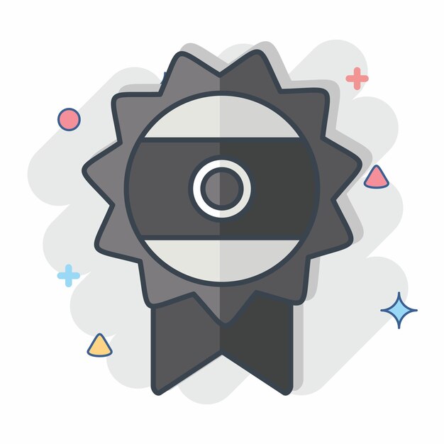 Icon India Award relacionado con el símbolo de la India estilo cómico diseño simple editable