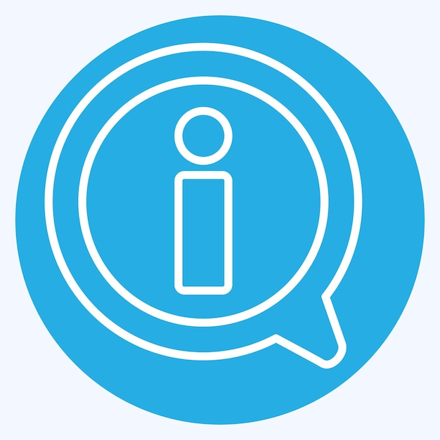 Icon Información Señal relacionada con el símbolo de aprendizaje estilo de ojos azules ilustración de diseño simple