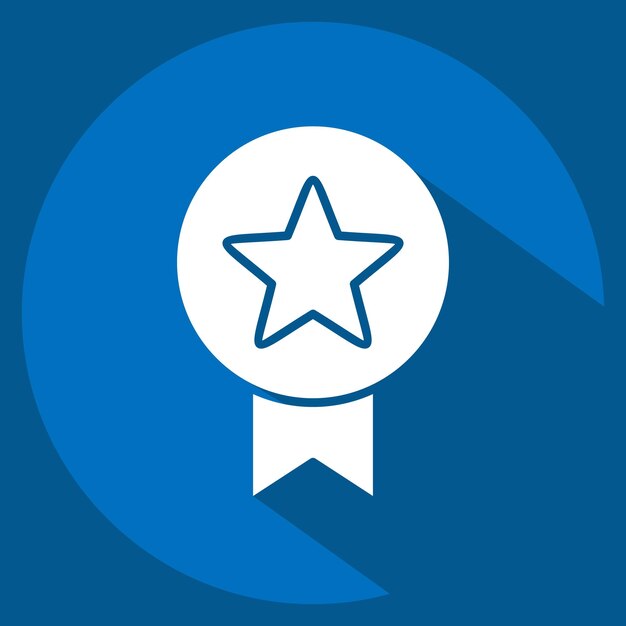 Icon Insignia relacionada con el símbolo del premio estilo de sombra larga diseño simple editable