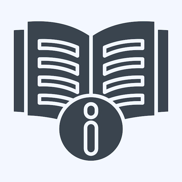 Icon Instrucciones relacionadas con el estilo de glifo del símbolo del libro ilustración de diseño simple