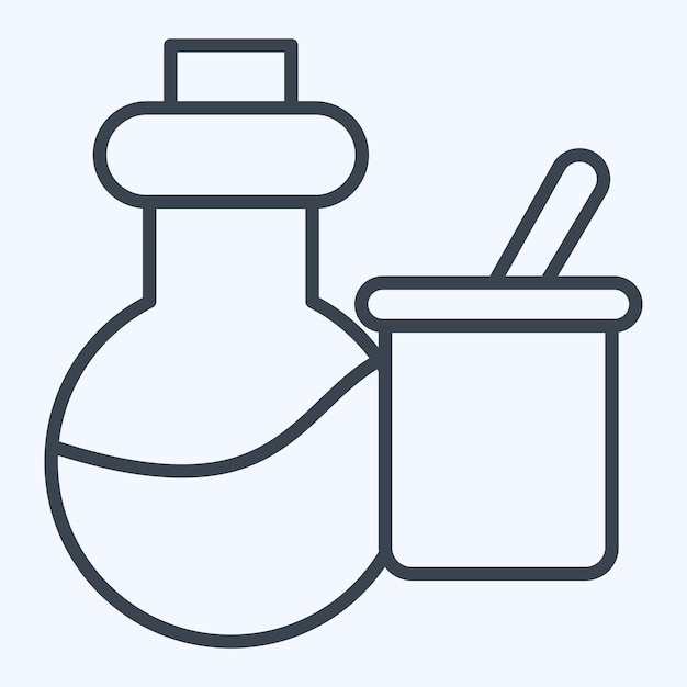 Icon Instrumentos científicos relacionados con la bioquímica estilo de línea de símbolos diseño simple editable
