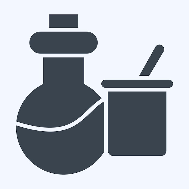 Icon Instrumentos científicos relacionados con la bioquímica símbolo estilo glifo diseño simple editable