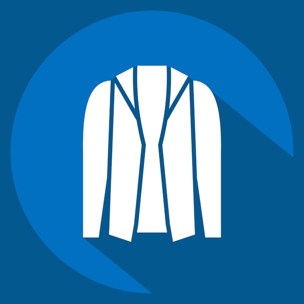 Icon Jacket relacionado con el símbolo de la moda estilo de sombra larga diseño simple editable