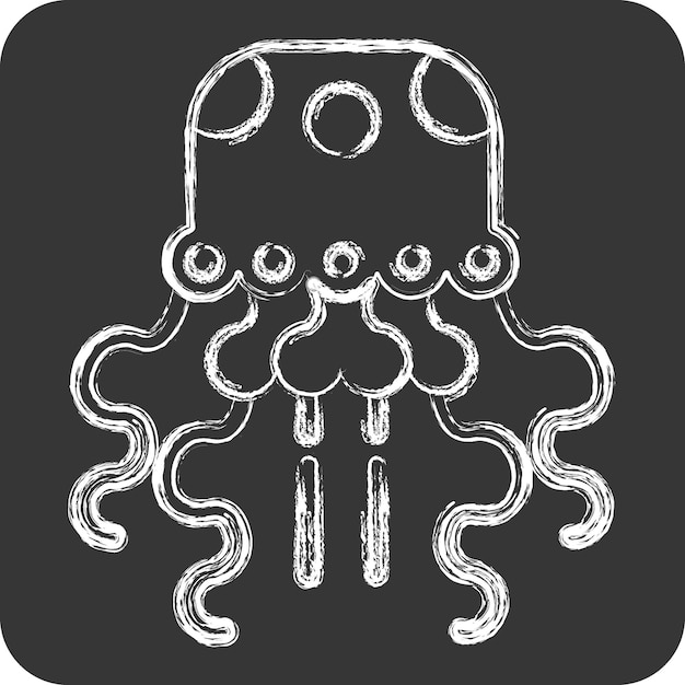 Vector icon jellyfish relacionado con el símbolo de alaska tiza diseño sencillo de estilo editable ilustración sencilla
