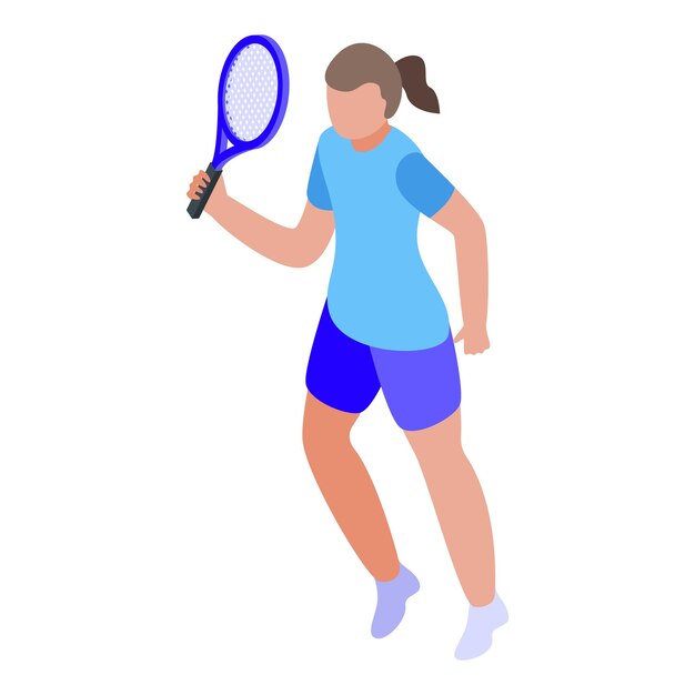 Vector icon del jugador de tiro vector isométrico cancha de tenis