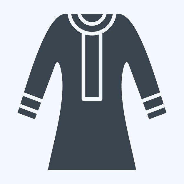 Icon Kandura relacionado con el símbolo de Qatar estilo glifo ilustración simple