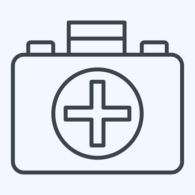 Icon Kit de primeros auxilios relacionado con Hockey Estilo de línea de símbolos de deportes ilustración simple