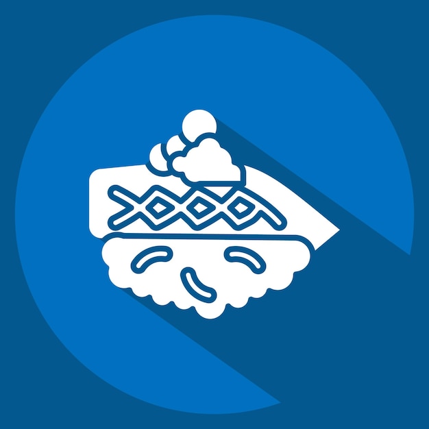 Icon Kohada relacionado con el símbolo de Sushi estilo sombra larga diseño simple editable