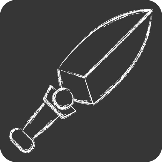 Icon Kunai relacionado con las armas símbolo tiza estilo diseño simple editable ilustración simple