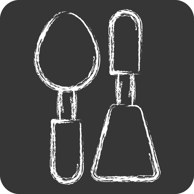 Icon Ladle relacionado con el símbolo de cocina tiza Estilo diseño simple editable ilustración simple