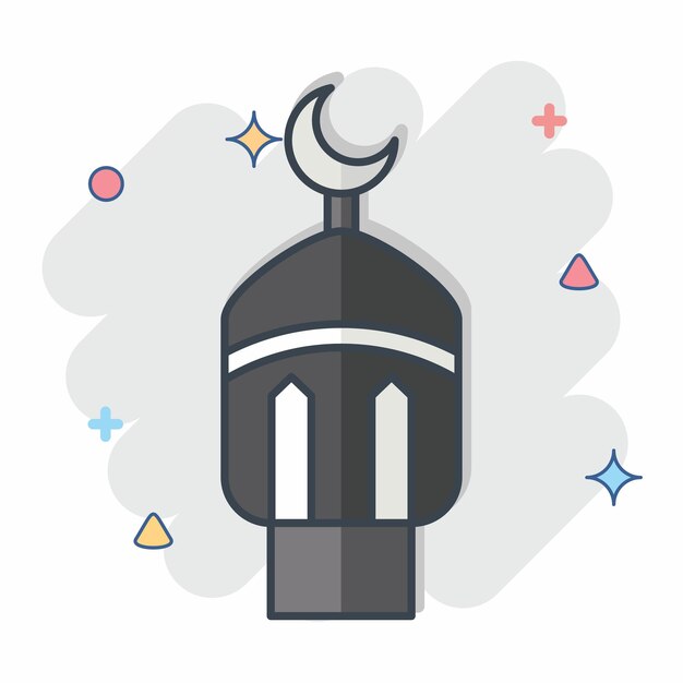 Icon Lanterna relacionado con el símbolo de Ramadán estilo cómico ilustración simple