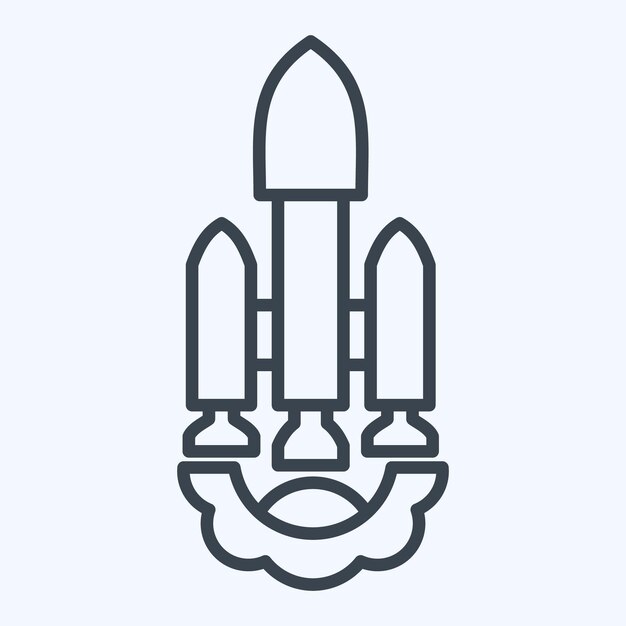 Icon Lanzamiento Vehículo relacionado con satélite estilo de línea de símbolo diseño simple editable