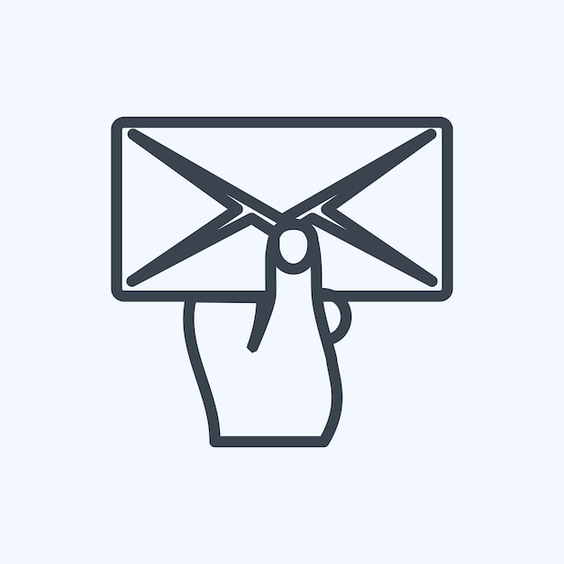 Icon letra genérico adecuado para las acciones de la mano diseño de estilo de línea de símbolo editable