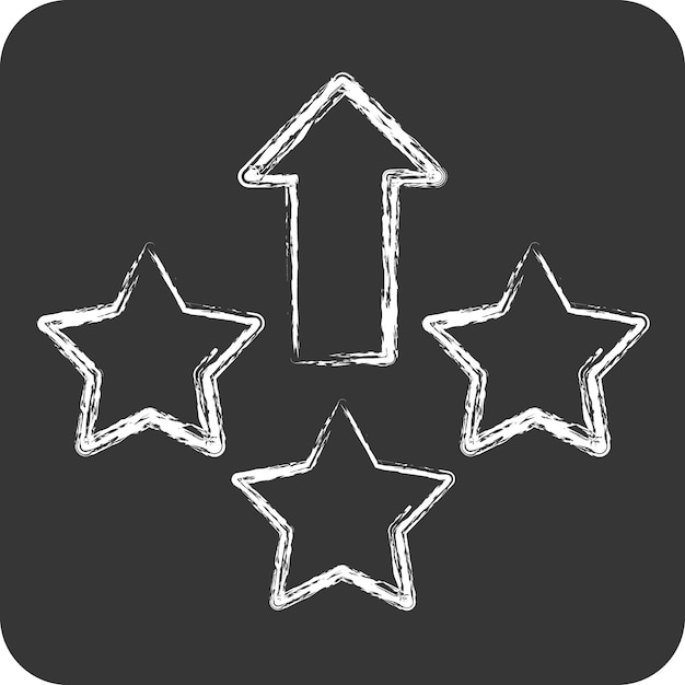 Icon Level Up relacionado con el símbolo de juego en línea tiza Ilustración de diseño sencillo de estilo