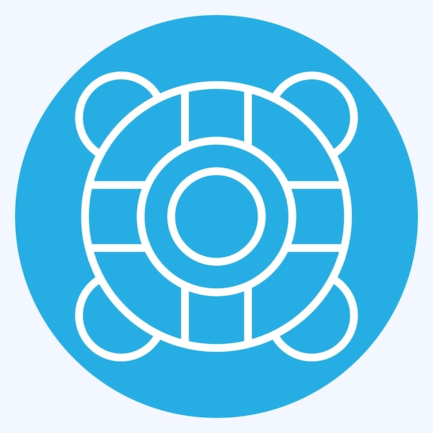 Icon Lifebuoy relacionado con el símbolo del mar estilo de ojos azules ilustración simple