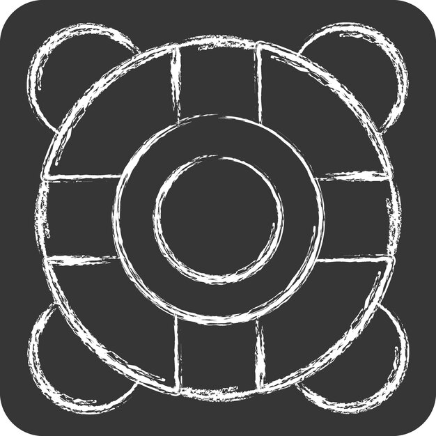 Icon Lifebuoy relacionado con el símbolo del mar tiza Estilo diseño simple editable ilustración simple