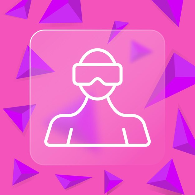 Vector icon de línea de gafas vr tecnología de juegos de realidad virtual progreso del dispositivo estilo glassmorphism icon de línea vectorial para negocios y publicidad