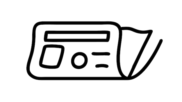 Icon de línea de lectura de periódico Icon de ilustración de stock Icon de contorno